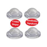Silikon Kapı Stoperi Şeffaf 4 Adet Tamponu Kendinden Yapışkanlı Şeffaf Kapı Kolu Stopu Tutucu Sessiz Stop