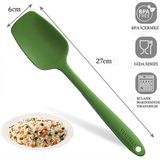 Silikon Kaşık Spatula Seti 2lı Büyük Boy Yanmaz Yapışmaz Çizmez Yeşil