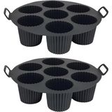 Silikon Kek Pişirme Kalıbı 7 Bölmeli, Silikon Cupcake Kek Pişirme Kabı Air Fryer Muffin Fırı