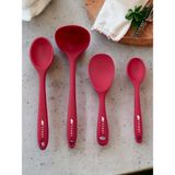 Silikon Kepçe ve Kaşık Seti, 4 Parça, Isıya Dayanıklı, Pembe, 20-28CM - Seçenek 1