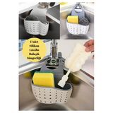 Silikon Lavabo Süngerliği Musluğa Asılan | Delikli Su Tahliyeli Bulaşık Süngeri Organizer