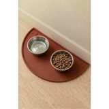 Silikon Mama Matı Havuzlu Yıkanabilir Kaymaz Evcil Hayvan Beslenme Matı Kedi Köpek Paspası 50X25 cm - Kiremit