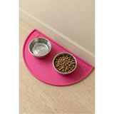 Silikon Mama Matı Havuzlu Yıkanabilir Kaymaz Evcil Hayvan Beslenme Matı Kedi Köpek Paspası 50X25 cm - Pembe