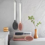 Silikon Masajli Uzun Sapli Vucut Masaj Fircasi Banyo Sirt Kesesi Sapli Yumusak Firca