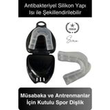 Silikon Medikal Boks Dişliği Şeffaf Kutulu Kick Boks Muay Thai Karate Judo Ağız Koruma Dişlik