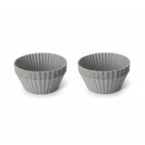 Silikon Muffin Kalıbı, Düz – 6’lı Paket Isıya Dayanıklı Yapışmaz Renkli (2, Gri)