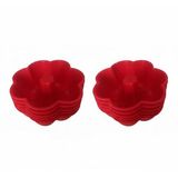 Silikon Muffin Kalıbı, Göbekli ve Çiçek Desenli – 6’lı Paket Isıya Dayanıklı Yapışmaz (2)