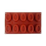 Silikon Oval Içi Çukur Muffin Kek Kalıbı 12LI - Standart - 26 x 26 x 7 cm