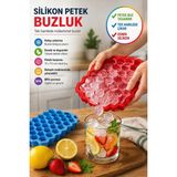 Silikon Petek Buzluk Kolay Çıkar Buz Kalıbı Esnek Bpa’sız 19X11,5 cm Buz Yapma Kalıbı - Renkli