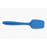 Silikon Pişirme - Servis Kaşığı (Pilav Kaşığı/Kürek Spatula), Isıya Dayanıklı, Çizmez, Askılı, Tek Parça Tasarım (1, Mavi)