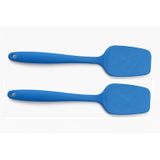 Silikon Pişirme - Servis Kaşığı (Pilav Kaşığı/Kürek Spatula), Isıya Dayanıklı, Çizmez, Askılı, Tek Parça Tasarım (2, Mavi)