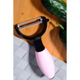 Silikon Saplı Soyacak, Çelik Lazer Kesim Bıçak, Siyah, Mutfak İçin, Ergonomik Kaymaz Tutma, 17 cm