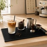 Silikon Servis Matı Bar Lastiği– Silikon Kahve Makinesi Pedi Tamper ve Bulaşık Kurutma Matı Barista & Kahve Makinesi Altı Kaymaz Ped 45x30cm