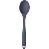 Silikon Servis ve Yemek Hazırlama Kaşığı, Yumuşak Uç, Komple Silikon, 27 cm, Antrasit Kaşık, Yanmaz Yapışmaz, Tencere Çizmez, 1 Adet