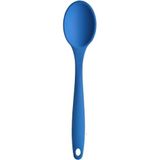 Silikon Servis ve Yemek Hazırlama Kaşığı, Yumuşak Uç, Komple Silikon, 27 cm, Mavi Kaşık, Yanmaz Yapışmaz, Tencere Çizmez, 1 Adet
