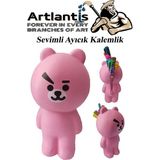 Silikon Sevimli Ayıcık Kalemlik 1 Adet Yumuşak Silikon Sevimli Hayvanlar Kalem Kutusu Eğlenceli Hediyelik Kalemlik - Pembe