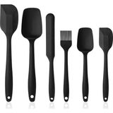 Silikon Spatula Kaşık Seti, 6 Adet Silikon Spatula, Çorba Kaşığı, Fırın Fırçası, Spatula - Çok Renkli