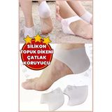 Silikon Topuk Gömleği Dikeni Çatlak Koruyucu Bandaj Ortopedik Ayak Destek Çorabı