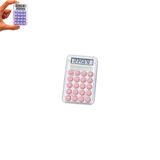 Silikon Tuşlu LCD Ekran 8 Haneli Şeffaf Mini Hesap Makinesi (EBAT: 8,5 cm x 5,4 cm) (Pembe) PRS-3353-P