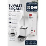 Silikon Uçlu Hazneli Tuvalet Fırçası Seti - Tuvalet Ve Klozet Temizleme Fırçası Beyaz