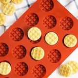 Silikon Waffle Kalıbı, Çikolata Kalıbı, Bisküvi Kalıbı ve Kurabiye Kalıbı Mini Yuvarlak - 1