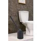 Silikon WC Tuvalet Banyo Fırçası Klozet Fırçası Siyah Oval
