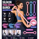 Silikon Yoga Direnç Bandı 45X3,5 Cm | Egzersiz Esnetme Lastiği | Sırt Bel Kol Omuz Göğüs Bacak Pilates Fitness Direnç Bandı