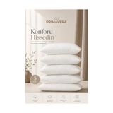 Silikonize Elyaf Dolgulu Uyku Yastığı, 5'li Set, 800 G, Beyaz - 10 cm - Çok Renkli