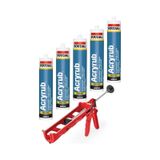 Silikonize Mastik 5 Adet Kahverengi Mastik + 1 Adet Tabanca Kahve 500gr Acryrub