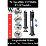 #Silikonkazıyıcı Banyo Mutfak Silikon Kazıyıcı Derz Temizleme Seti Çok Fonksiyonlu Fayans Köşe Kenar Uygulama Aparatı Tu