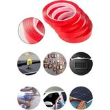 Silikonlu Çift Taraflı Şeffaf Kırmızı Su Geçirmez Güçlü Montaj Bandı 18MM x 2mt 18*2 Silikon Bant