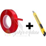 Silikonlu Çift Taraflı Tamir Bandı 18MM x 2mt ve Maket Bıçağı