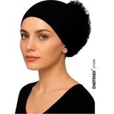 Silikonlu Fırfırlı Bone Kaymayan Topuz Bonesi Dikişsiz Siyah / Konforlu Şık Pratik Bone - Çok Renkli - Genel