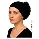 Silikonlu Fırfırlı Bone Kaymayan Topuz Bonesi Dikişsiz Siyah | Konforlu Şık Pratik Bone
