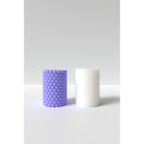 Silindir Bubble Mum Silikon Kalıp - Dekoratif Bubble Mum Kalıbı 8.7 x 6.2 cm - Beyaz - Adet