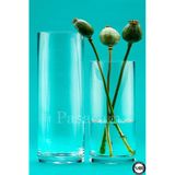 Silindir Cam Vazo Delizli El Imalat 14.9 Cm Genişlik 30 Cm 40 Cm Kalın Taban 2'Li Set