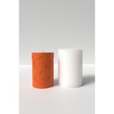 Silindir Halloween Desenli Mum Silikon Kalıp M2 - Halloween Mum Kalıp, Büyük Mum Kalıbı 10 x 6.5 cm - 1 Adet