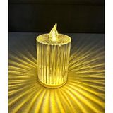 Silindir Model Pilli LED Mum 11 cm - Şeffaf