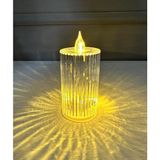 Silindir Model Pilli LED Mum 13 cm - Şeffaf
