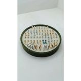 Silindir Model Süet Kumaş 20/20 Cm Batırmalı Yeşil-Krem Küpe-Piercing Tablası