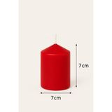 Silindir Mum 7 X 7 CM Kırmızı - 1 Adet