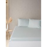 Silindir Pvc Çantalı %100 Pamuk Saten Lastikli Çarşaf Seti - Açık Mavi