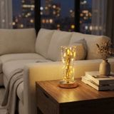 Silindirik Kristal Altın Toz Model LED Masa Lambası – Gold Tabanlı, Dokunmatik, 3 Renk Işık Modlu, Şarjlı Modern Dekoratif Gece Lambası (4604)