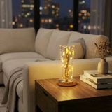 Silindirik Kristal Altın Toz Model Led Masa Lambası – Gold Tabanlı, Dokunmatik, 3 Renk Işık Modlu, Şarjlı Modern Dekoratif Gece Lambası (525
