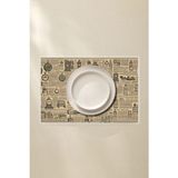 Silinebilir Amerikan Servis 4’lü - Eski Gazete Sayfası Temalı 42X30 Pvc Kaplamalı Retro Tasarım - 30 x 42 cm - Renkli