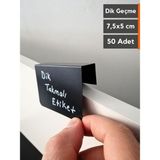 Silinebilir Karatahta Siyah Etiket Ürün Fiyat Etiketi Dik Geçme 18MM - 20MM Kalınlık Asılabilir Takılabilir Etiket Dekoratif Vitrin Raf Etiketi - 50 Adet - 7,5x5 cm