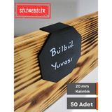 Silinebilir Karatahta Siyah Etiket Ürün Fiyat Etiketi Dik Geçme 18MM - 20MM Kalınlık Asılabilir Takılabilir Etiket Dekoratif Vitrin Raf Etiketi - 50 Adet - Sekizgen