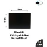 Silinebilir Siyah Etiket, Dekoratif Karatahta Etiket, Beyaz Yazı Karatahta Yaz Sil, Kolay Silinebilir PVC Siyah Etiket, Raf Etiketi, Kafe Tatlı Kahve Etiketi - Normal - 14x10 cm