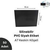 Silinebilir Siyah Etiket, Dekoratif Karatahta Etiket, Beyaz Yazı Karatahta Yaz Sil, Kolay Silinebilir PVC Siyah Etiket, Raf Etiketi, Kafe Tatlı Kahve Etiketi - Normal - A7