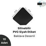 Silinebilir Siyah Etiket, Dekoratif Karatahta Etiket, Beyaz Yazı Karatahta Yaz Sil, Kolay Silinebilir PVC Siyah Etiket, Raf Etiketi, Kafe Tatlı Kahve Etiketi - Normal - Baklava